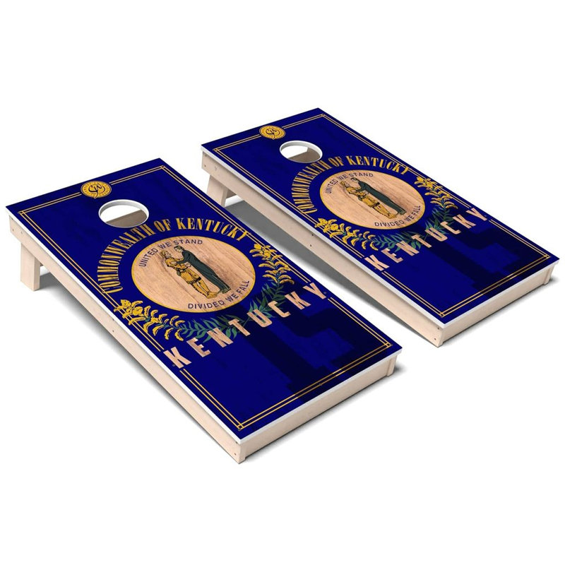 Ensemble de planches de cornhole composites 2.0 Kentucky State Flag, Ajouter des lumières DEL