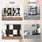 Modern 43.4''H x 51''W Geometric Bookcase, Wooden Wide Room Divider Bookshelf with Storage, 3 Tier Open Decorative Display Shelf in Black Walnut