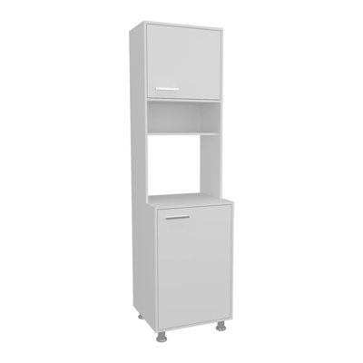 Garde-manger blanc avec rangement ouvert et 2 portes