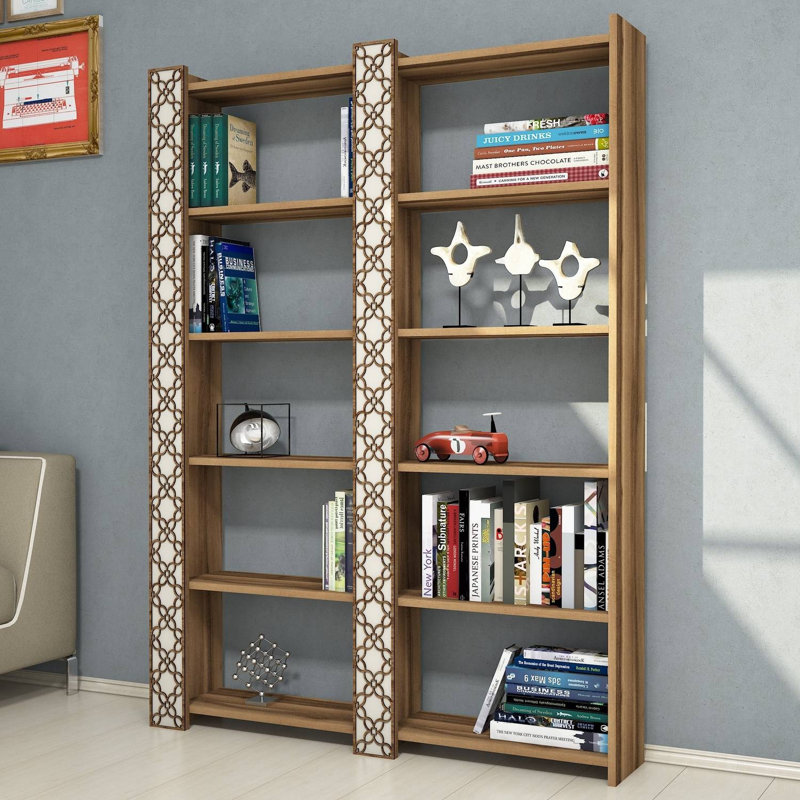 Alizeh 170cm H Standard Bookcase, Walnut/Cream