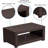Table basse chocolat et faux rotin