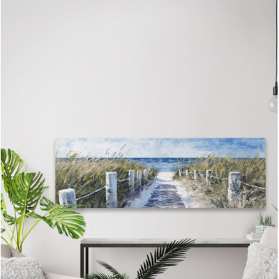 Sandy Beach Pathway 1 Piece Wrapped Canvas Painting