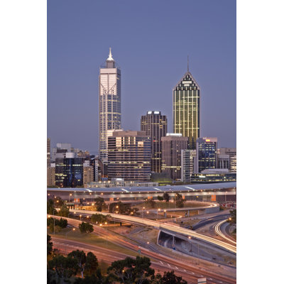 Perth Skyline by Travellinglight - Wrapped Canvas Print