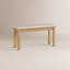 Banc de salle à manger en bois massif Addisin avec coussin en lin amovible-79672749-82527764