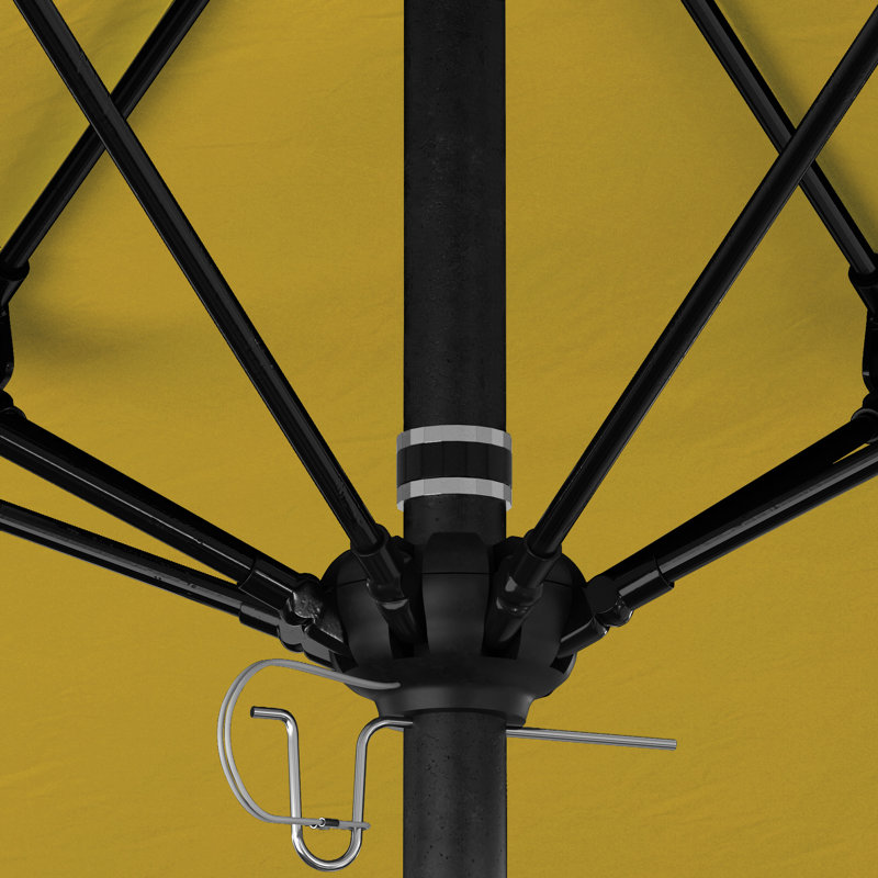 Parasol de marché octogonal 9 pi Willa, Toile Sunbrella® jaune tournesol, Stone Black