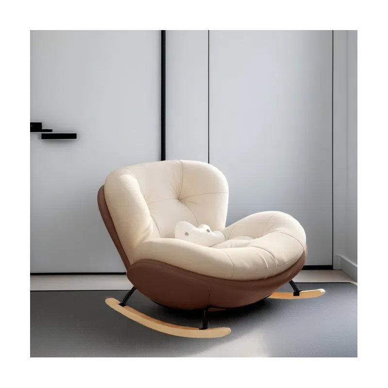 Chaise berçante Creative Fashion, Noir / brun / café clair