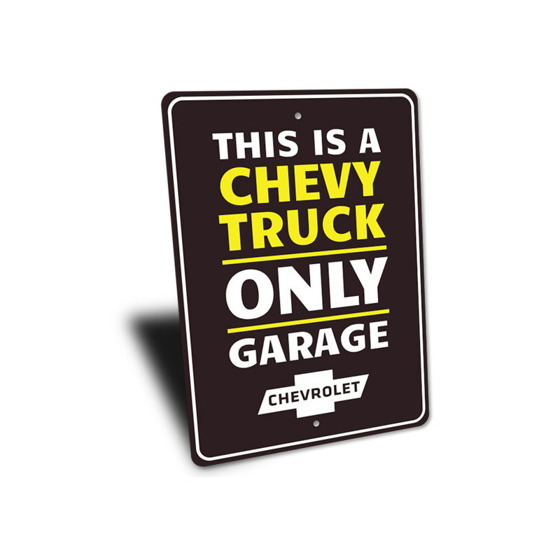 Enseigne en aluminium Chevy Camions seulement, H 14 po x l 10 po x P 0,04 po