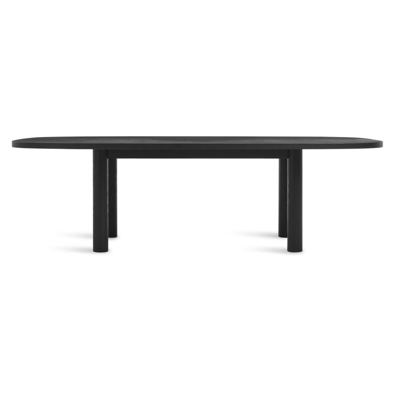 Good Times Oval Solid Wood Dining Table, Black Ash, 45" W x 100" L