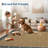 Floral Bordered Kitchen Rug – Minimalist, Non-Slip, Washable Runner for Hallways, Entryway, Bedroom (Light Blue)-89332796