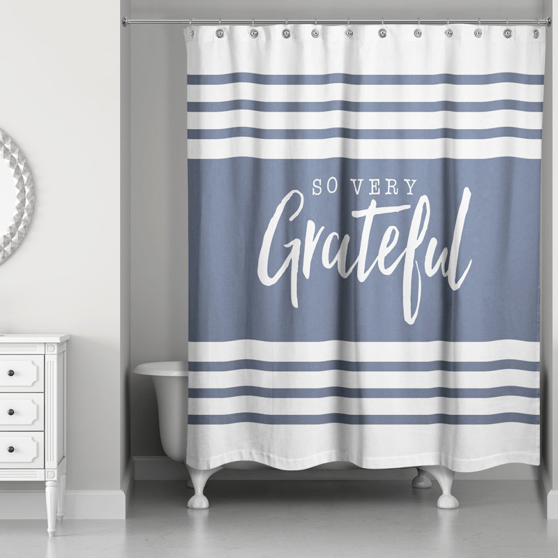 Emestine So Very Grateful Single Shower Curtain