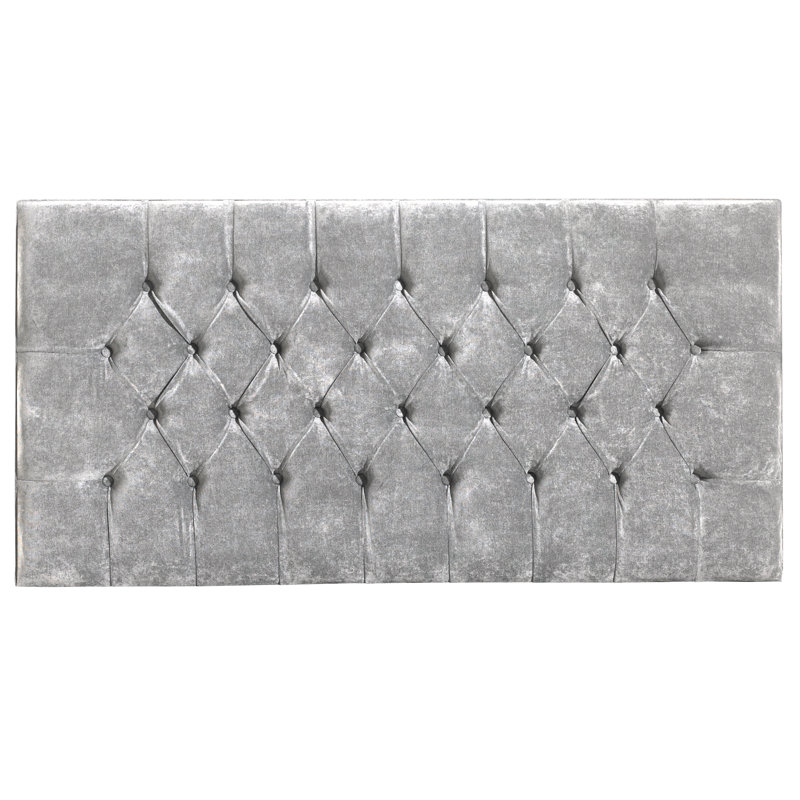 Nicolette Upholstered Velvet Headboard, Single (3'), Silver