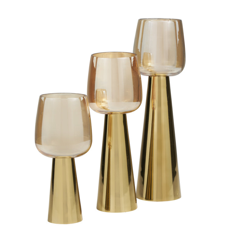 Merriweather 11.65'' H Tabletop Candlestick, Polished Gold