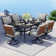 Tansi All Steel Detachable Main Dining Set Of Seven Pieces With Rectangular Dining Table And Cushion