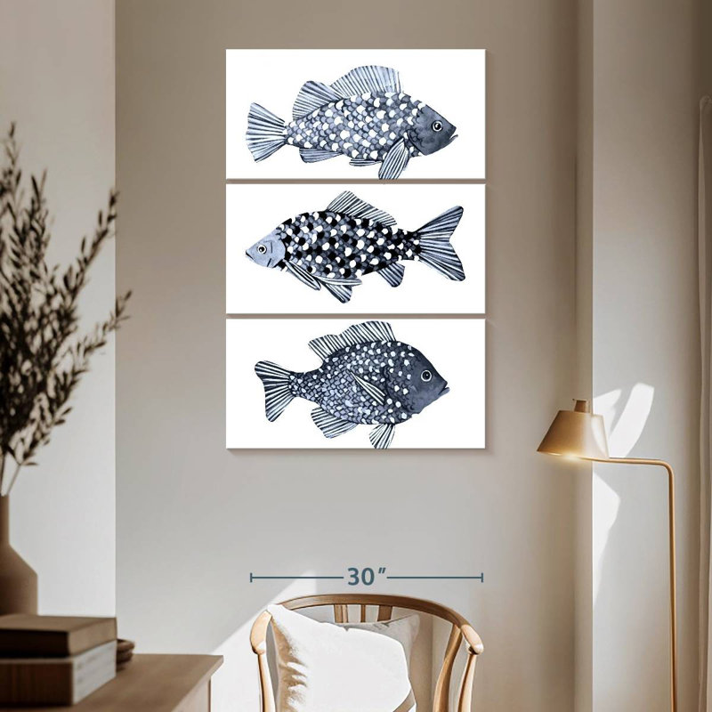 Brampt Blue Fish I, H 65 po x l 42 po