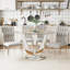 Table de salle à manger ronde 47,2 "en verre pour 4 à 6 personnes, table en verre transparent, table à manger ronde moderne pour cuisine, salle à manger, appartement-552594782-552594776