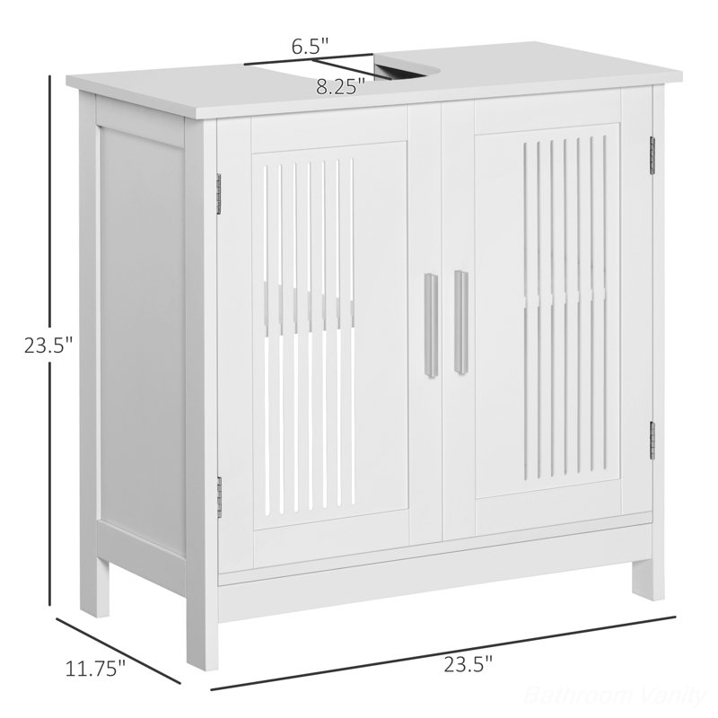 Carolette Freestanding Under Sink Cabinet, Bathroom Cabinet with Adjustable Shelf
