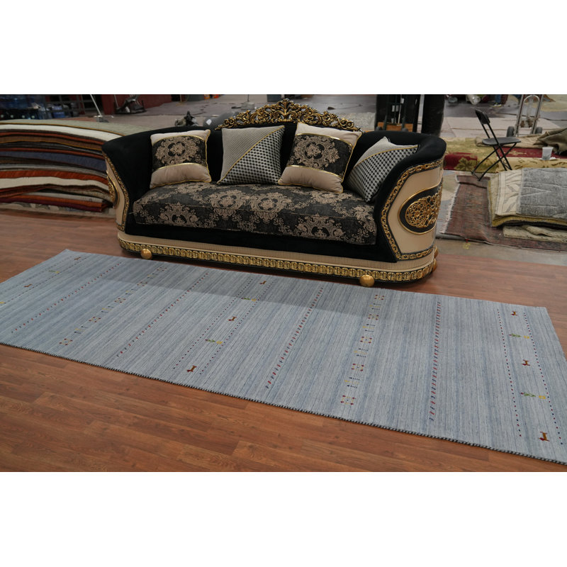 Tapis de couloir tribal gris argenté