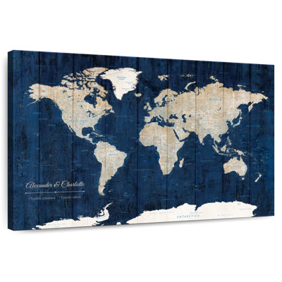 Personalized Wood Textured Push Pin World Altaira