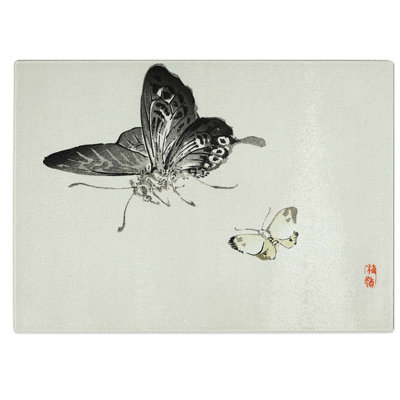 Tempered Glass Butterflies Chopping Board