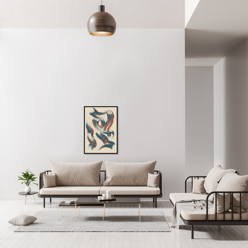 «Somewhere New II» par Danielle Davis - peinture sur toile à cadre flottant, H 52,75 po x l 37,75 po, Image au pinceau gel
