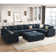 Tremee Velvet Upholstered Modular Sectional Sofa with Ottoman