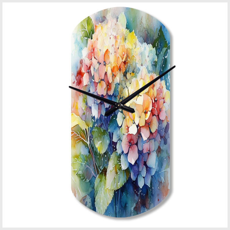 Horloge murale asymétrique bleue et verte, Grand