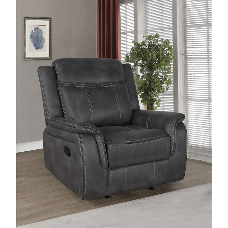 Fauteuil inclinable et oscillant rembourré Franklin Charcoal