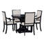 Retro 5-Piece Dining Set Extendable Round Table And 4 Chairs For Kitchen Dining Room-1294879974-1294879975