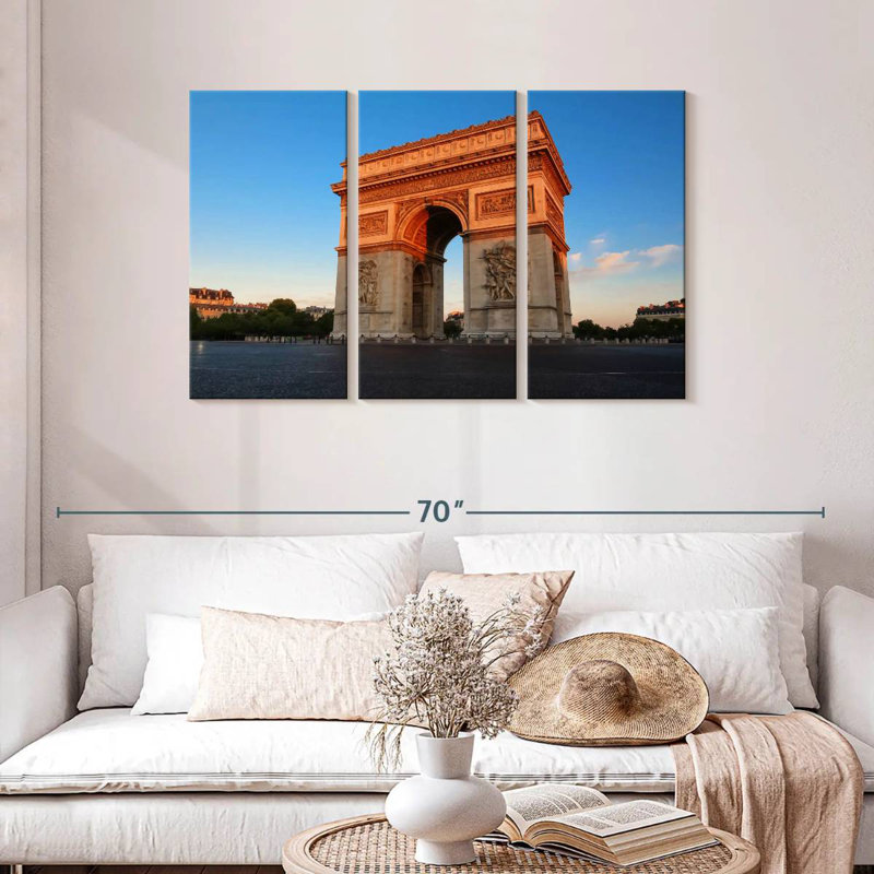 Arc de triomphe ensoleillé, H 28 po x l 45 po
