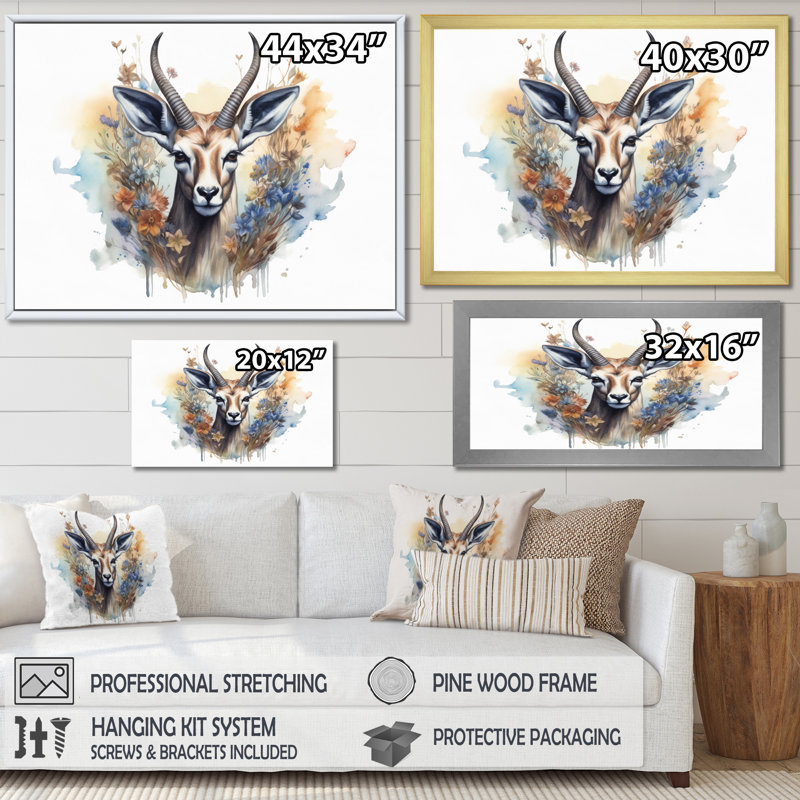 «Graceful Antelope II», reproduction sur toile, H 30 po x l 40 po x P 1,5 po, Toile tendue