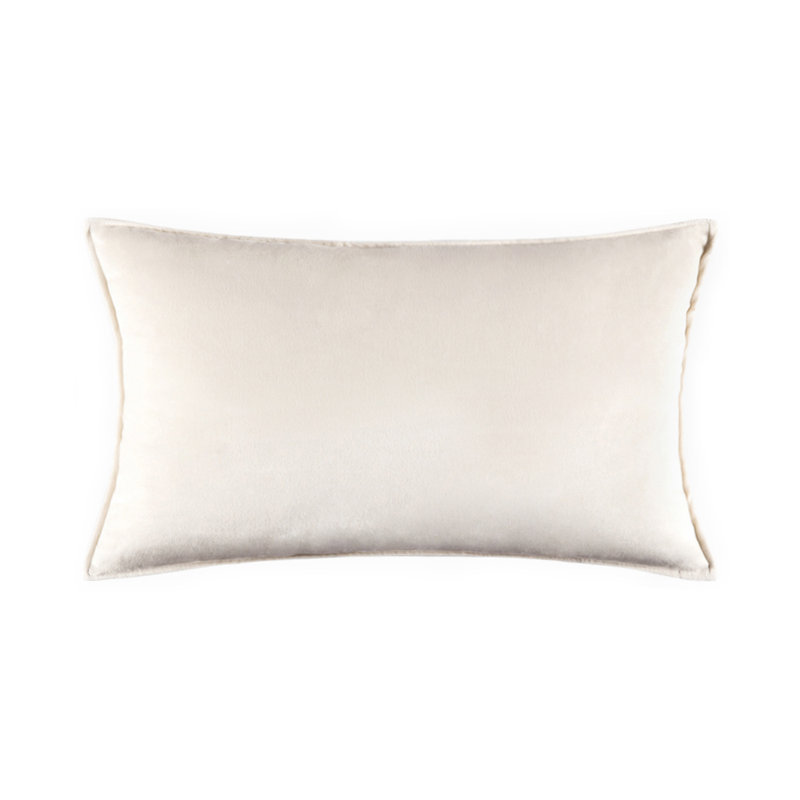  Housse et insert de coussin carré en velours, Crème-1, polyester, H 14 po x l 20 po x P 1 po