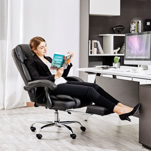 Reclining Office Chair with Foot Rest, Mesh Office Chair, Ergonomic Office  Chair with footrest, Computer Desk Chair with Lumbar Support Pillow, 280lb