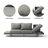 4-Piece L-Shaped Modular Outdoor Sectional Sofa Set Patio Furniture Set with Coffee Table Patio Sofa Teak & Aluminum-160345647