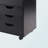 Holthaus Black Finish Multi-Storage Mobile Cabinet With 3-Section , 26.18" H X 30.55" W X 15.69" D-270046165
