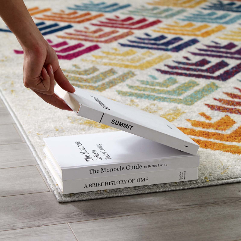 Florin Multicolor Abstract Floral Non-Slip Area Rug 5x8