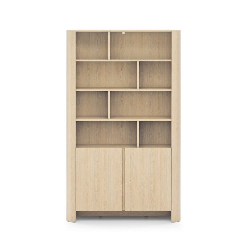 Syvia 170cm H x 103cm W Book Cabinet Bookcase, Oak Vincenza