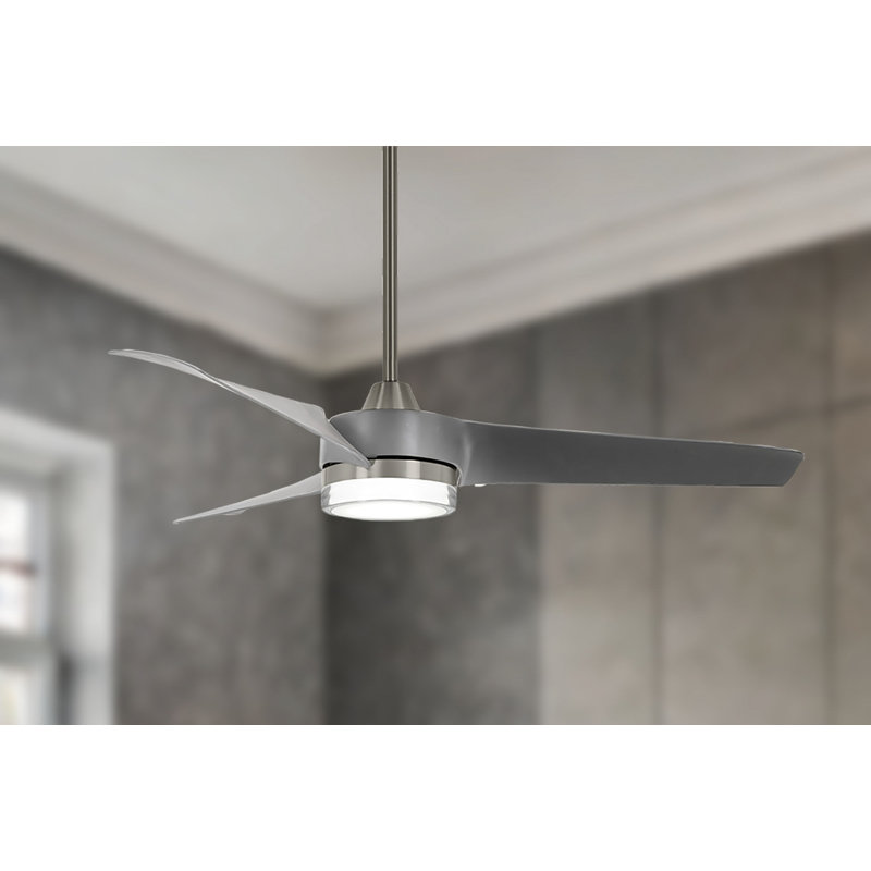 Veer 56'' Ceiling Fan with LED Lights, Brushed Nickel/Silver