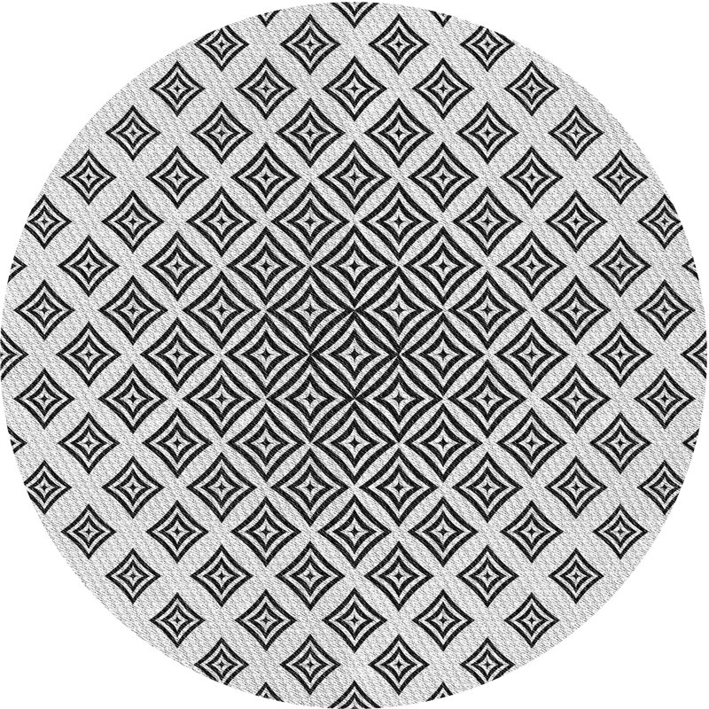 Tapis zone grise à motifs, Rond 4 pi