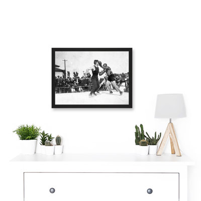 Vintage Photo Jack Johnson Boxer Kaufmann Punch Boxing Match - Single Picture Frame Print