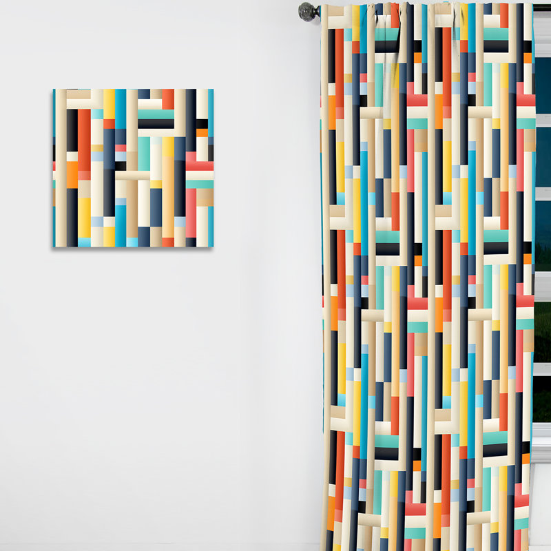 Rideau Modern Modern Bold Stripes II - Velours obscurcissant - 1 panneau, L 52 po x L 108 po