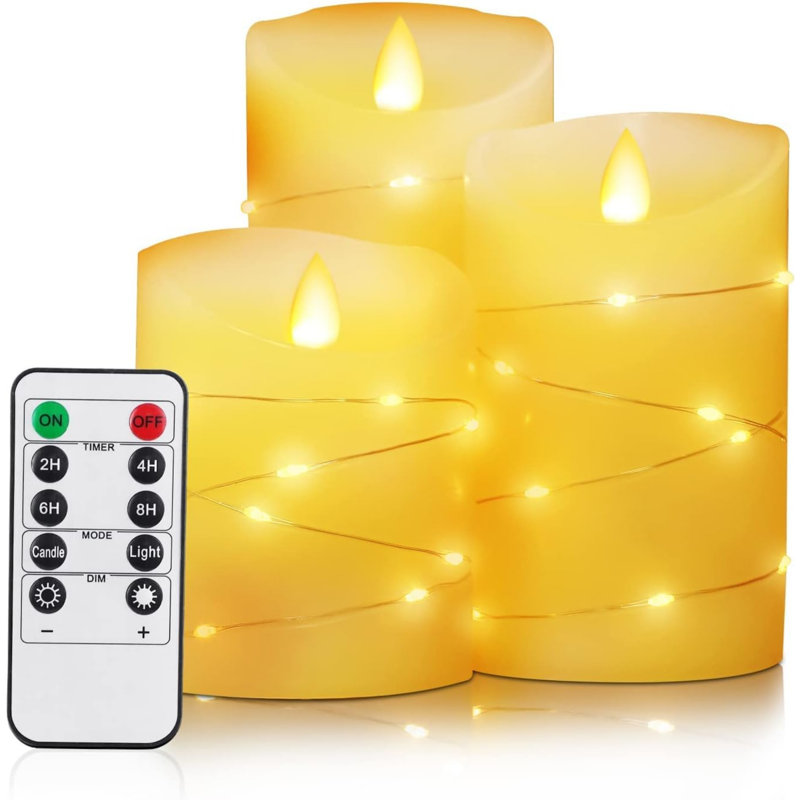 Flameless Candle with Glass Holder