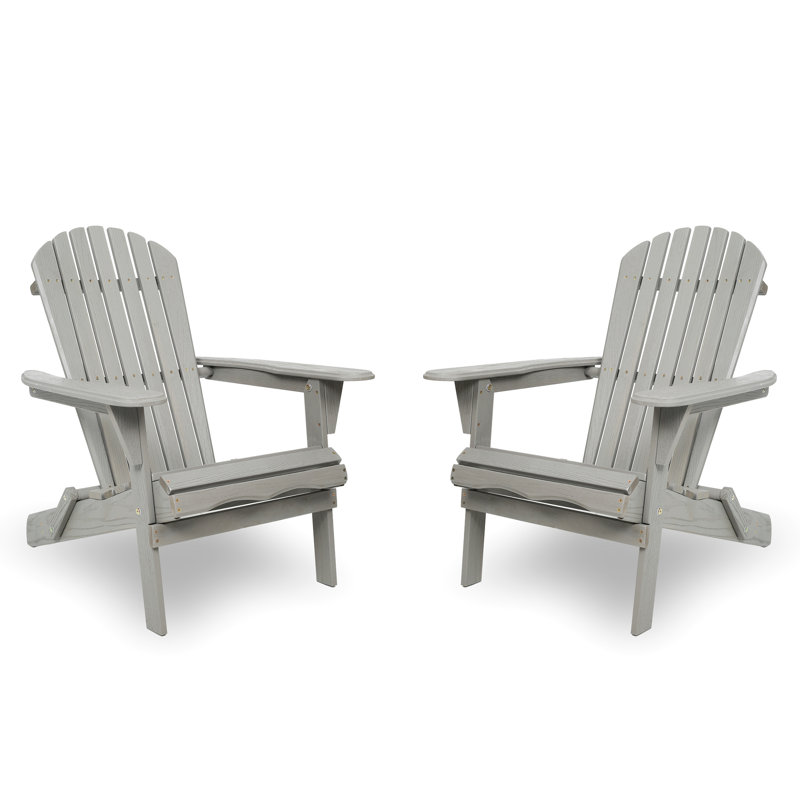 Gray Wood Backyard Chair - Folding And Design Solid Seat Style, Gray