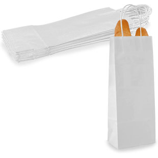 Bag Tek 2lb Paper Bags, 100 Disposable Lunch Bags - Large, for Lunches, Sandwiches, and Snacks, White Kraft Paper Bags, for Shopping, Party Favors, or