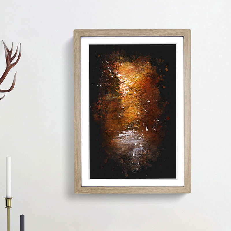 The Woodland Stream - Framed Print, 33cm H x 24cm W x 2cm D, Oak Framed