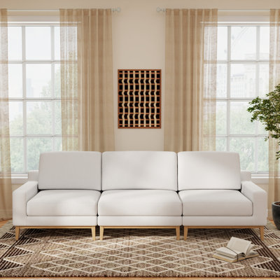 3 Piece Upholstered Slipcovered  Sectional Sofa