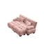 Ensemble de canapé Cloud 2 places en chenille avec 2 repose-pieds, canapé de salon à assise profonde et coussins, rosé-2026522433