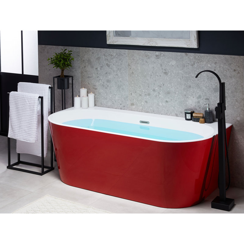 Davy 1700mm x 800mm Alcove / Tile In Acrylic Bathtub with Tap, Red