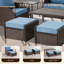 Ensemble de meubles de patio 7 pièces avec fauteuil pivotant-69606329