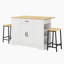 Ensemble de table de salle à manger 47,2 "avec 2 tabourets et abattant-1262491895