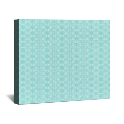 Aqua Floral Pattern Canvas Gallery Wrap